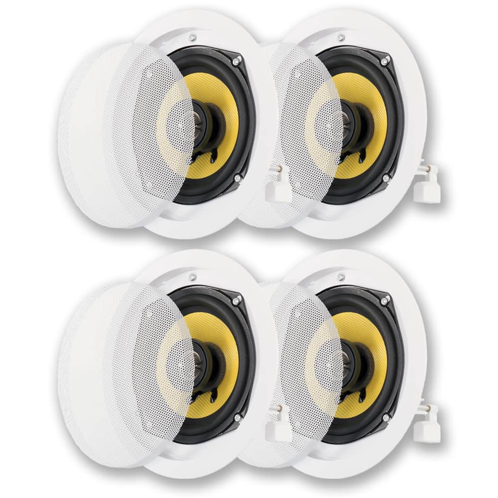 Acoustic Audio by Goldwood - HD-5 in Ceiling Speakers Home Theater Surround Sound 2 Pair Pack - Paintable White
