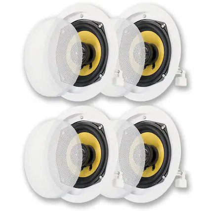 Front. Acoustic Audio by Goldwood - HD-5 in Ceiling Speakers Home Theater Surround Sound 2 Pair Pack - Paintable White.