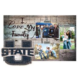 Fan Creations - Utah State Aggies 11" x 19" I Love My Family Clip Photo Frame - Multicolor