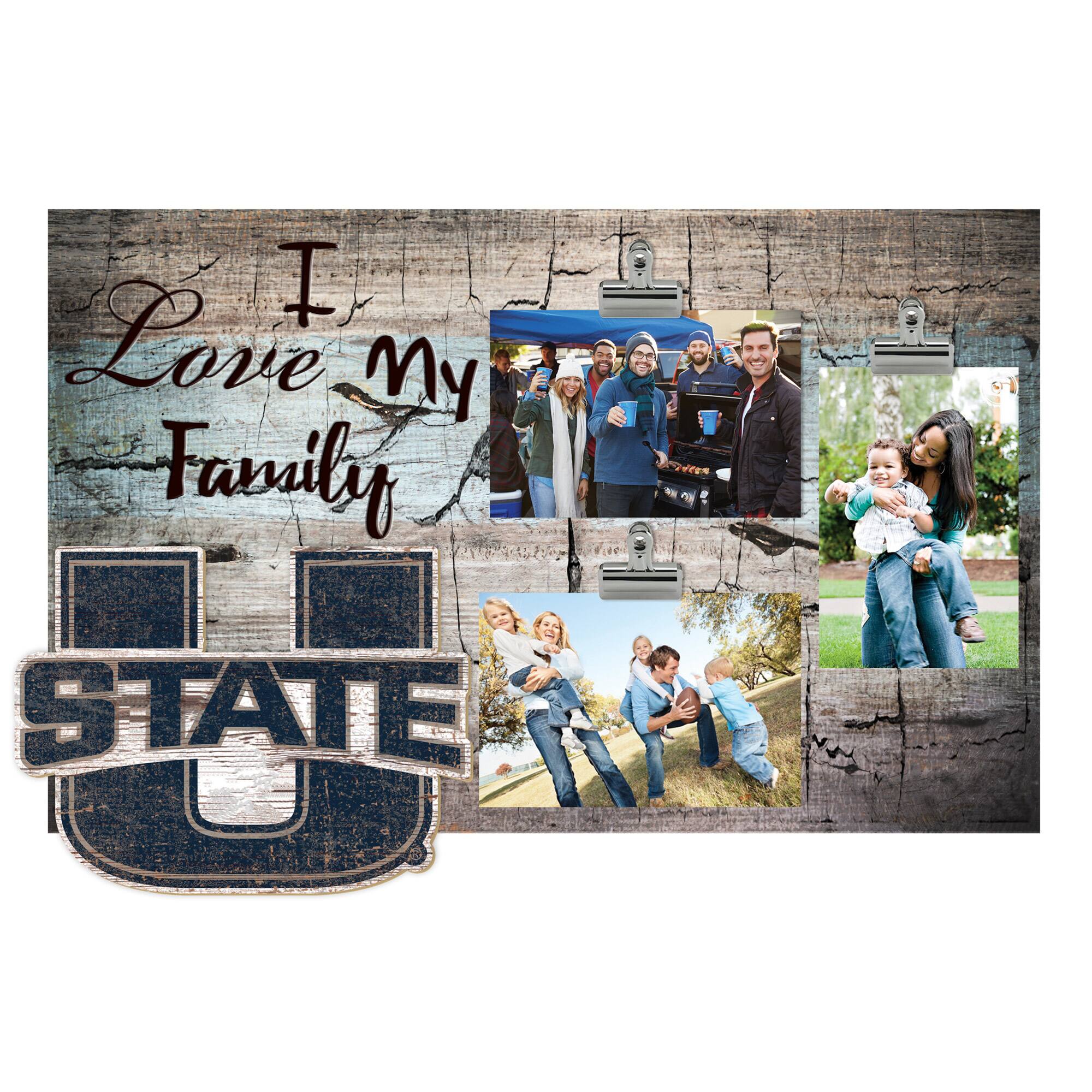 Utah State Aggies 11" x 19" I Love My Family Clip Photo Frame
