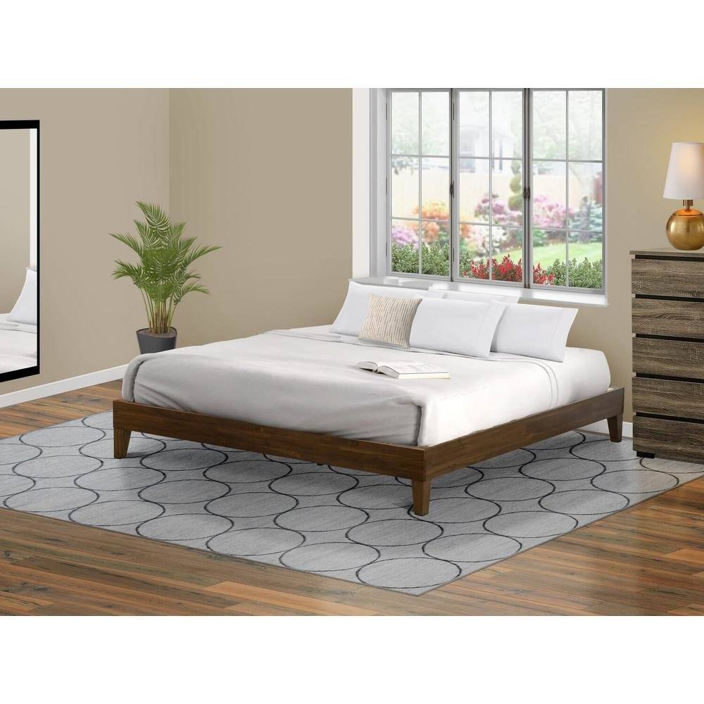 Left. East West Furniture - East West Furniture King Size Platform Bed Frame with 4 Hardwood Legs and 2 Extra Center Legs - Walnut Finish - Multi-Color.