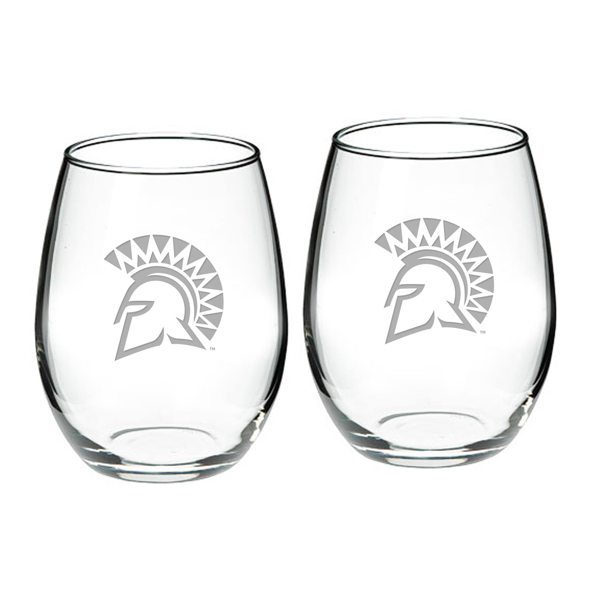 Front. Jardine - San Jose State Spartans 21oz. 2-Piece Stemless Wine Glass Set - Multicolor.