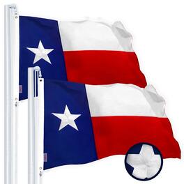 G128 - Texas State Flag 4x6 ft 2-Pack Embroidered Heavy-Duty 220GSM Polyester with Brass Grommets - Assorted Colors