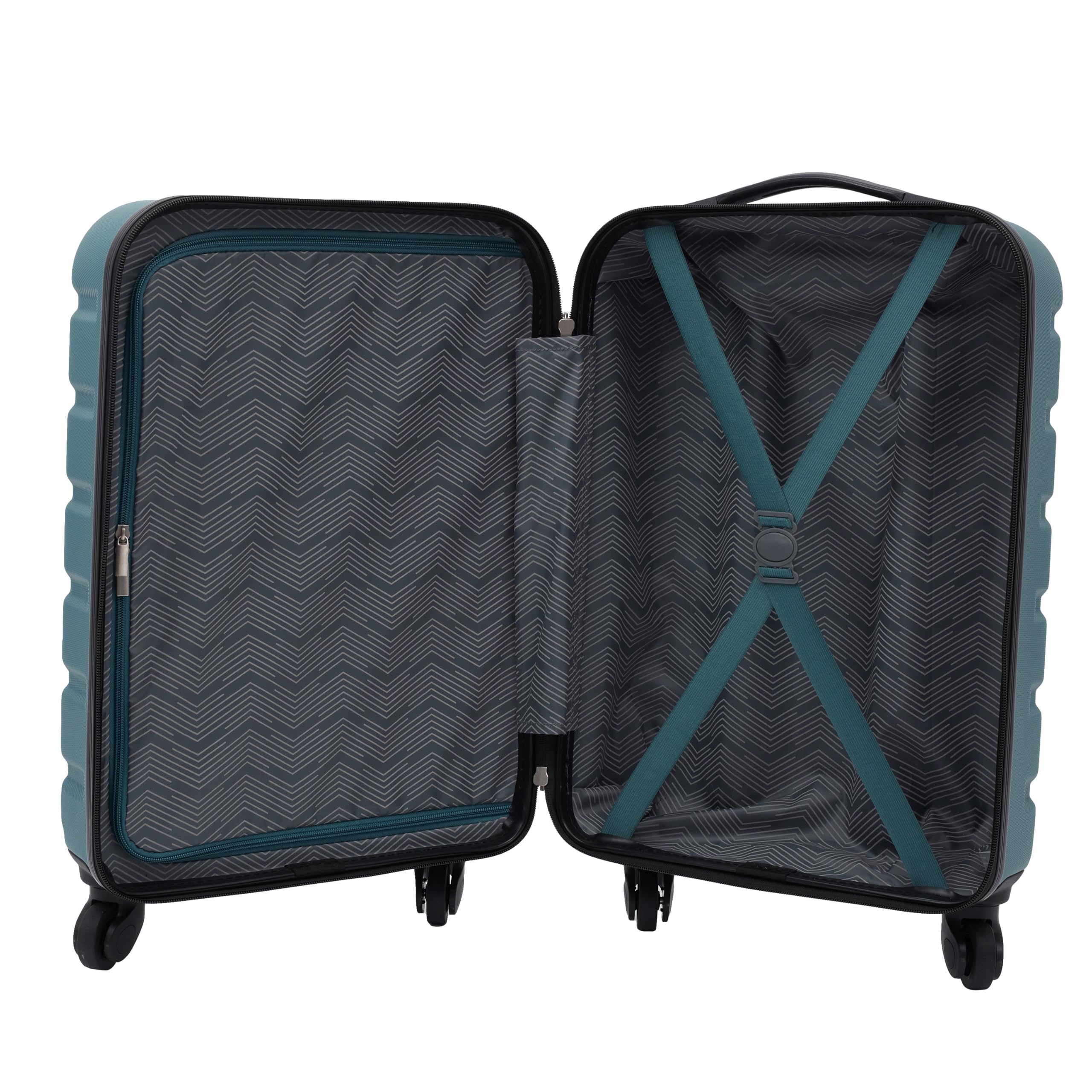 Alt View 7. Dapper Styles - Harper Luggage Hydro 22-inch Carry-on hardshell constructed durable material - Blue-22-Inch Carry-On.