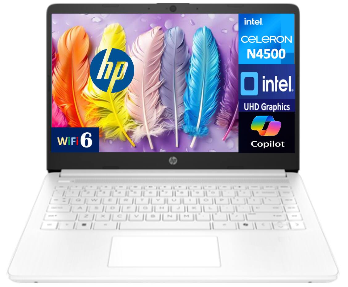 Sure, here is the corrected and grouped text:

- HP
- Intel Celeron N4500
- Intel UHD Graphics
- WiFi 6
- Copilot