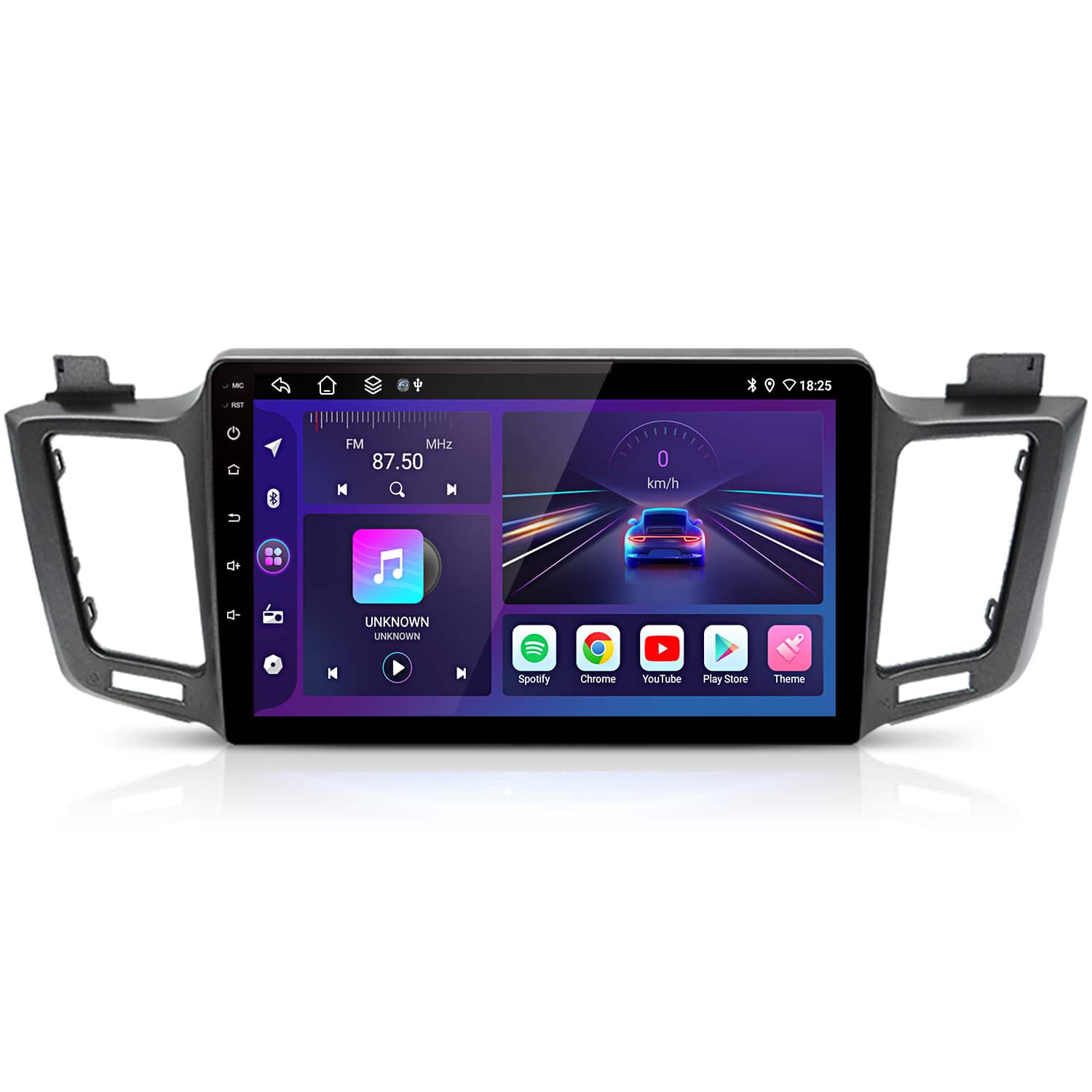 Junsun - 10" 6+128GB Android 15 carplay For Toyota RAV4 2012-2018 Car Stereo Radio GPS Navi WIFI RDS DSP SWC FM BT Small Screen - Black