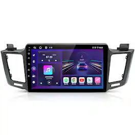 Junsun - 10" 6+128GB Android 15 carplay For Toyota RAV4 2012-2018 Car Stereo Radio GPS Navi WIFI RDS DSP SWC FM BT Small Screen - Black