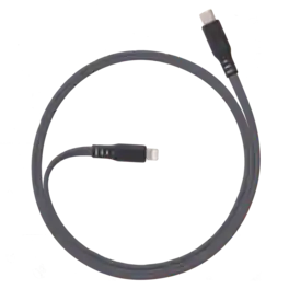 Ventev - Flat USB-C to Apple Lightning High Speed Tangle-Free 3 Foot Cable - Gray