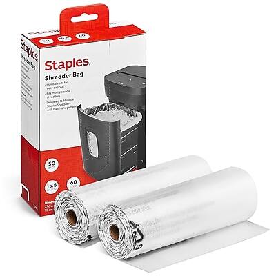 Staples Shredder Bag  
50 Count  
15.8" x 60"  
HD