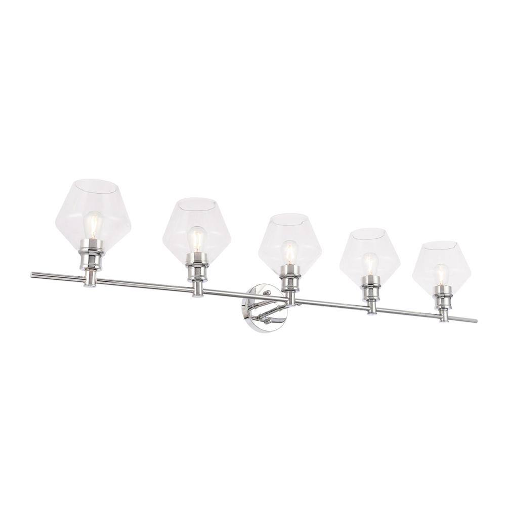 Alt View 6. Living District - Gene 5 light Chrome and Clear glass Wall sconce - Chrome And Clear Glass.