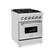 Back. ZLINE - 24" Legacy Dual Fuel Range w/ 4 Burner Gas Cooktop and Electric Convection Oven (RA24) - Stainless steel.