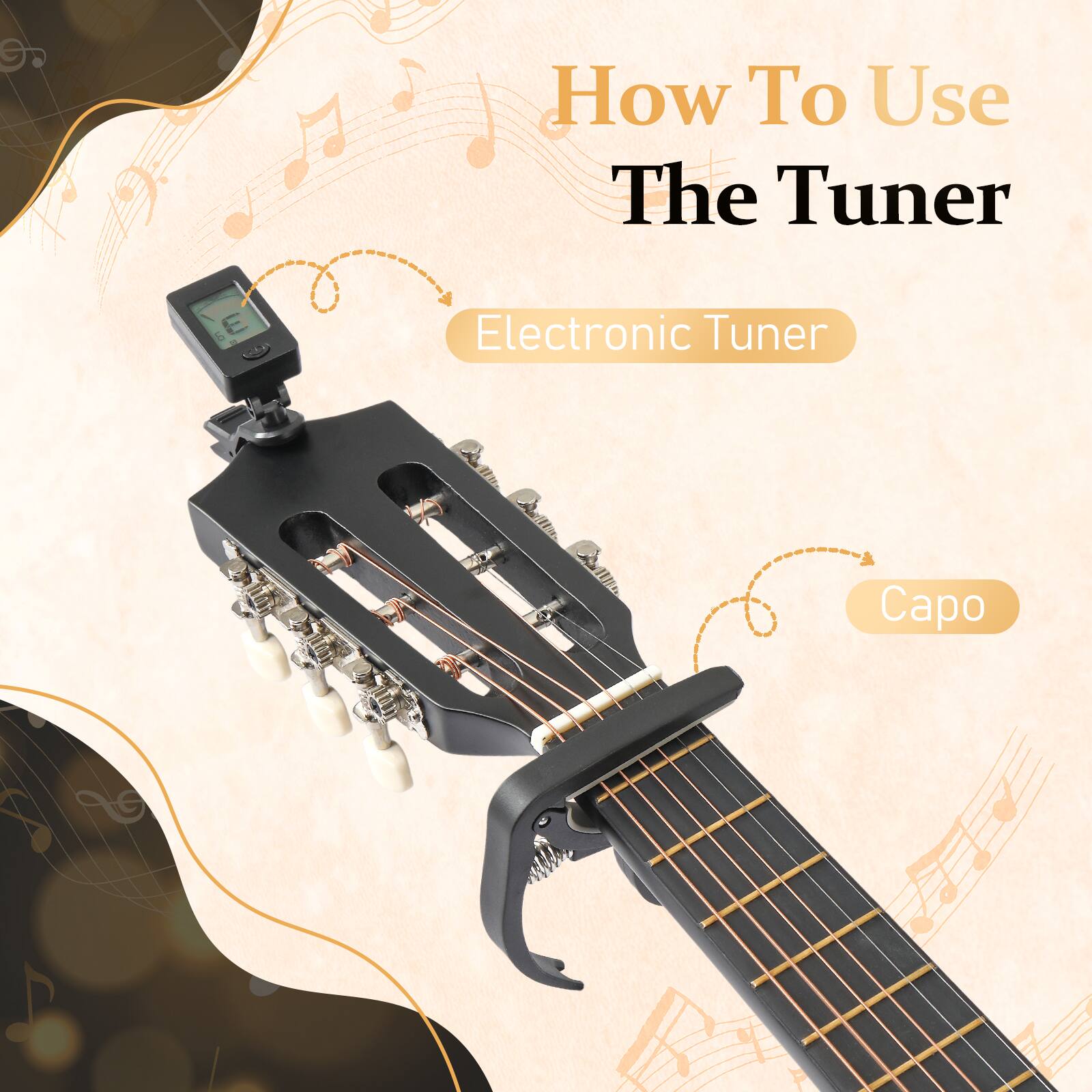 How To Use The Tuner  
Electronic Tuner  
Capo