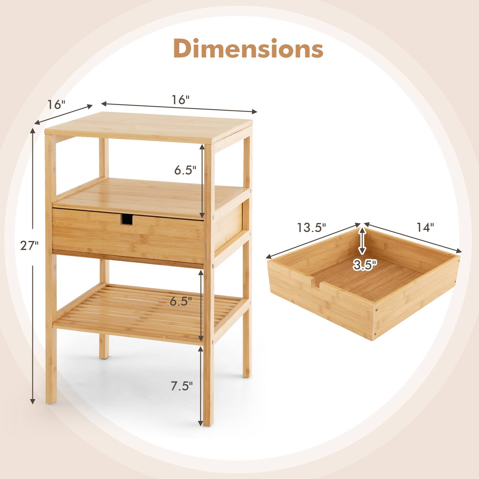 Dimensions
16" x 16" x 27" x 7.5" x 6.5" x 6.5" x 13.5" x 14" x 3.5"
