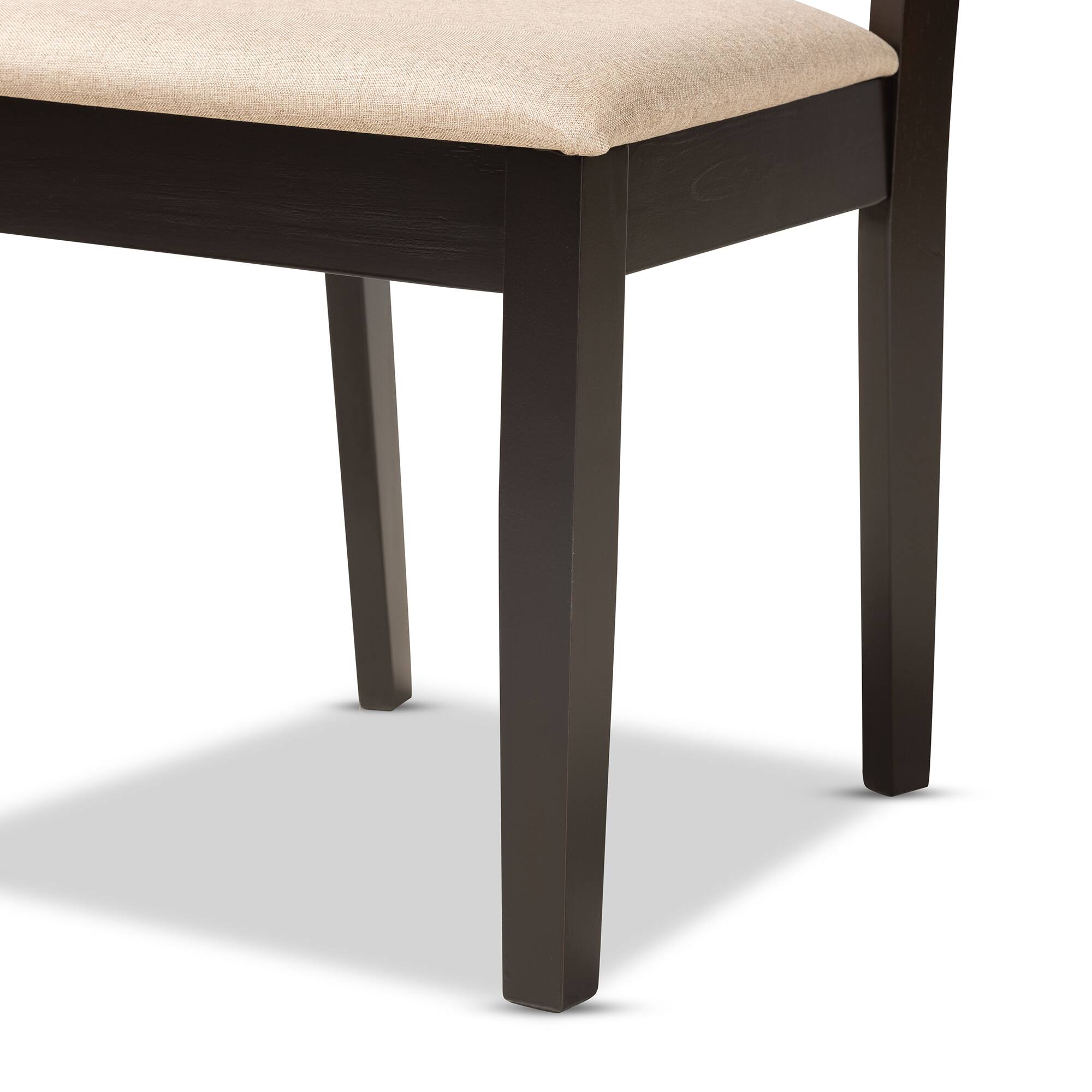 Alt View 1. Baxton Studio - Nicolette Modern Fabric Upholstered and Finished Wood 2-Piece Dining Chair Set - Sand/Dark Brown.