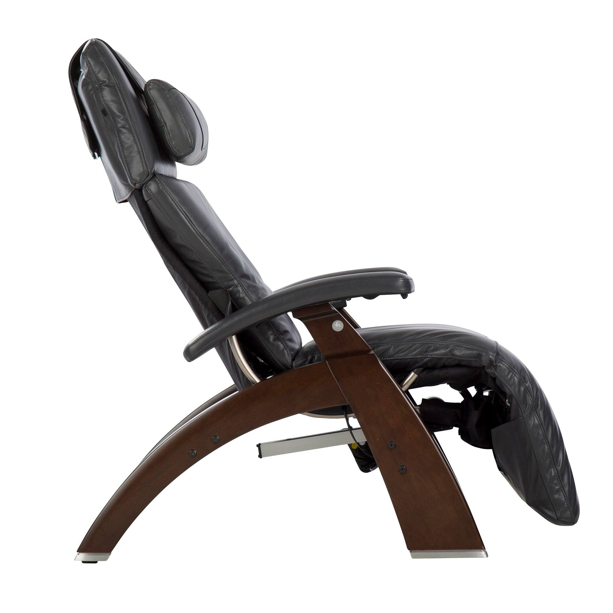 Front. Human Touch - Human Touch Perfect Chair PC-610 Omni-Motion Power Zero Gravity Recliner with Independent Back & Leg Adjustments - Dark Walnut / Gray Premium Leather / Supreme.