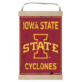 Jardine - Iowa State Cyclones Faux Rust Banner Sign - Red