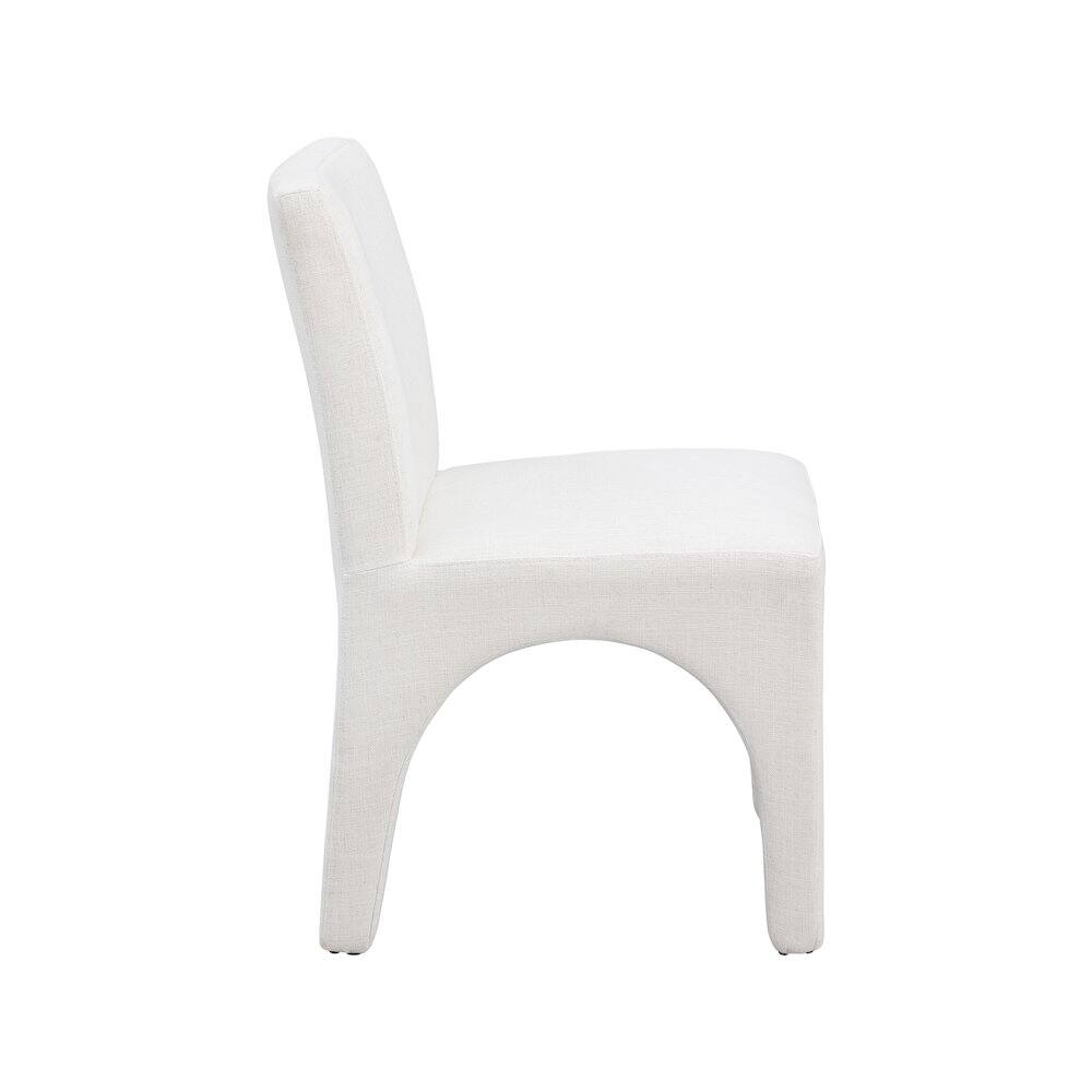 Alt View 3. Meridian Furniture - Gramercy Cream Linen Textured Fabric Dining Chair, Set of 2 - Beige.