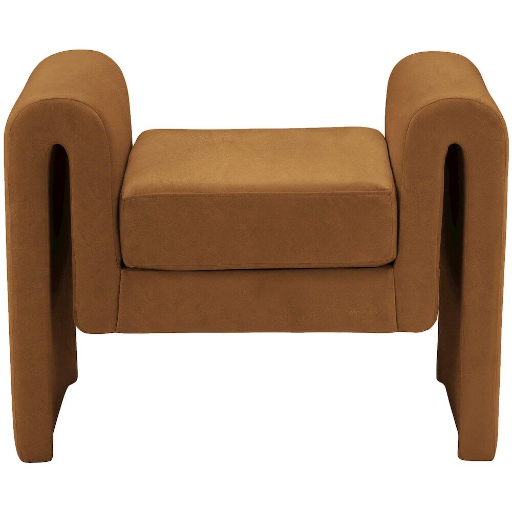 Alt View 2. Meridian Furniture - Sloan Saddle Velvet Bench - Brown.