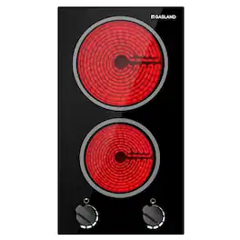 GASLAND - 12 inches Radiant Electric Cooktop with 2-Elements and Mechanical Knob - Black