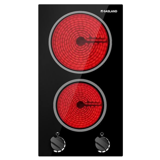 GASLAND - 12 inches Radiant Electric Cooktop with 2-Elements and Mechanical Knob - Black