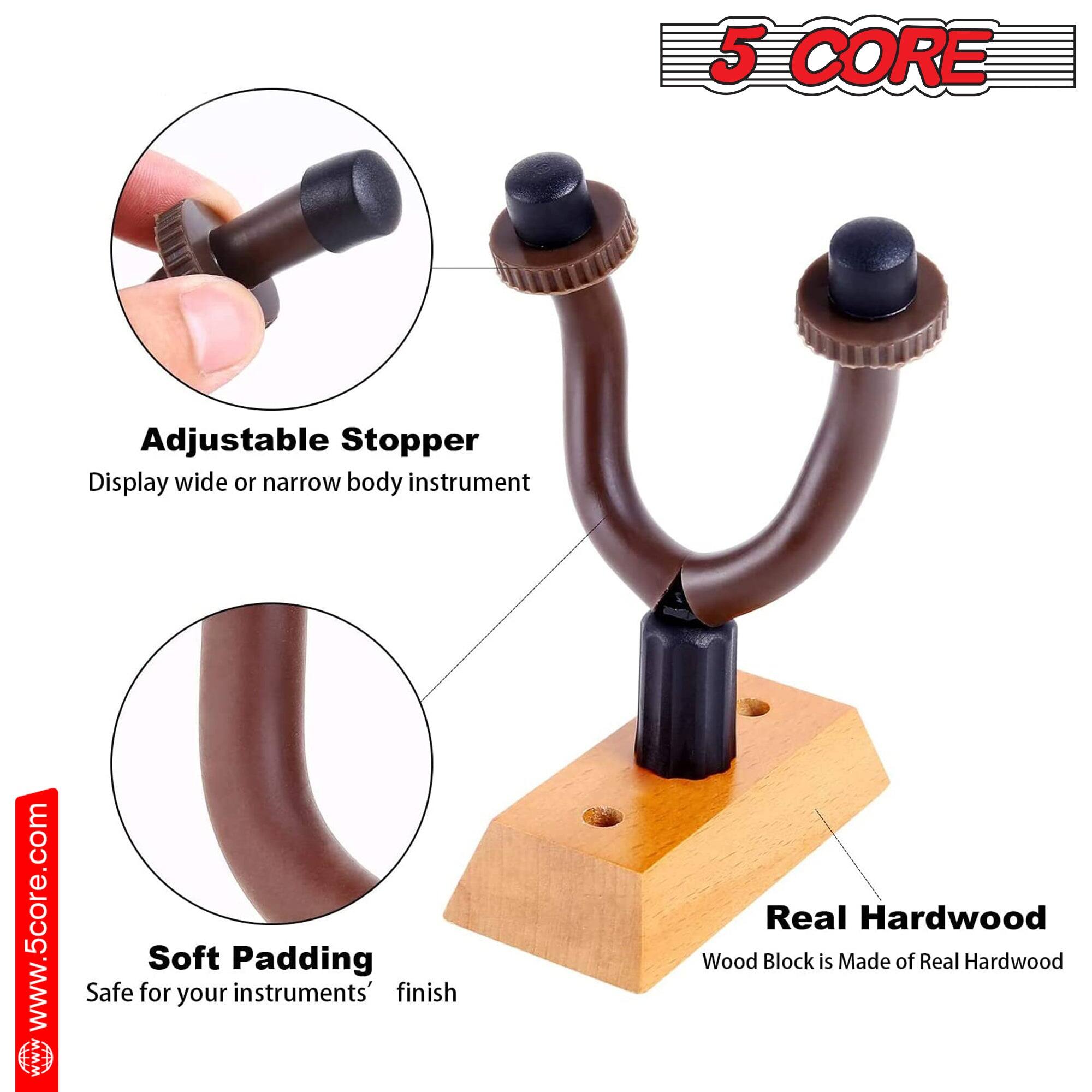 5 CORE

Adjustable Stopper  
Display wide or narrow body instrument

Soft Padding  
Safe for your instruments' finish

Real Hardwood  
Wood Block is Made of Real Hardwood

www.5core.com
