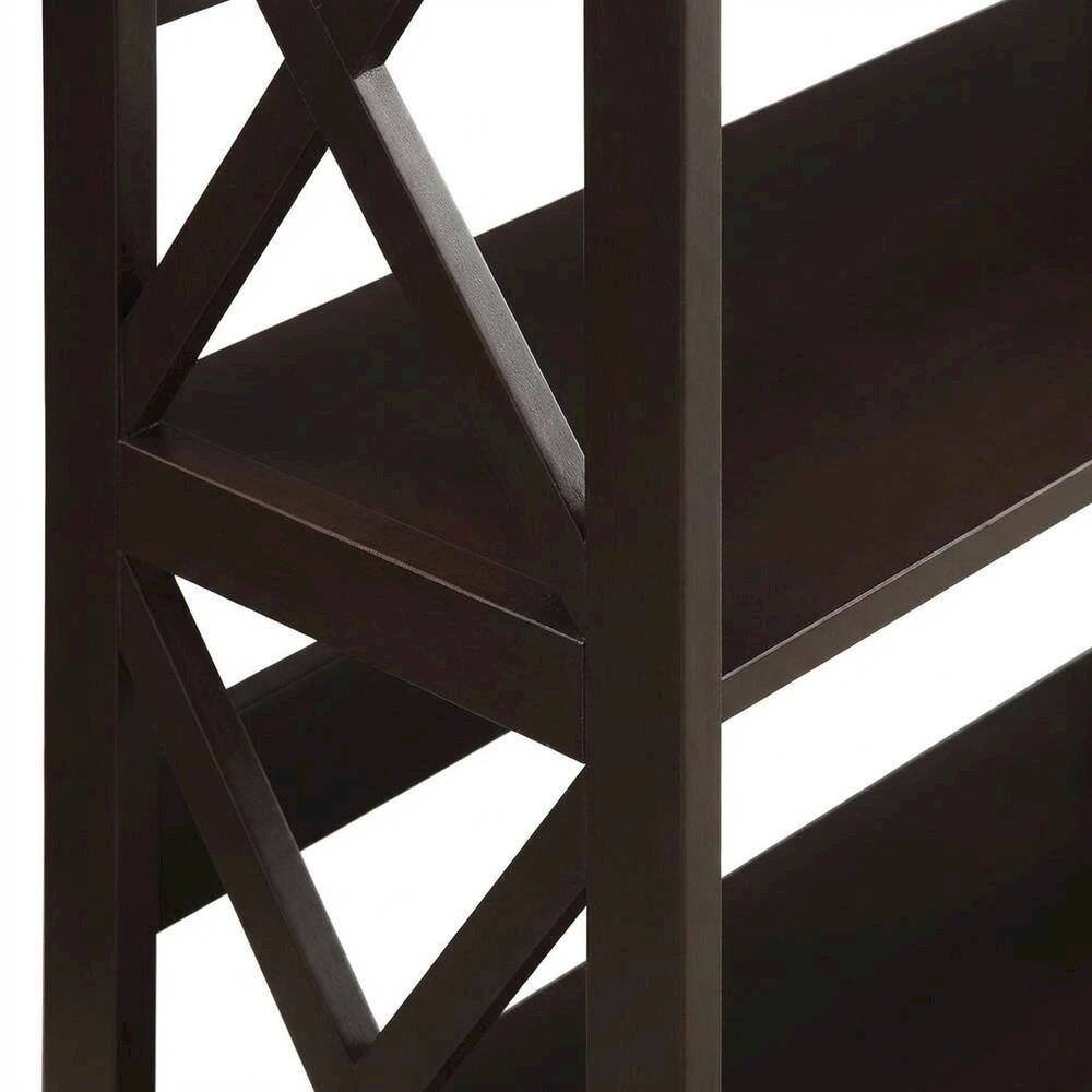 Alt View 3. FurniFact - Wooden 5-Tier Bookcase with Non-Lead Base Paint Finish for Home Storage - Espresso.