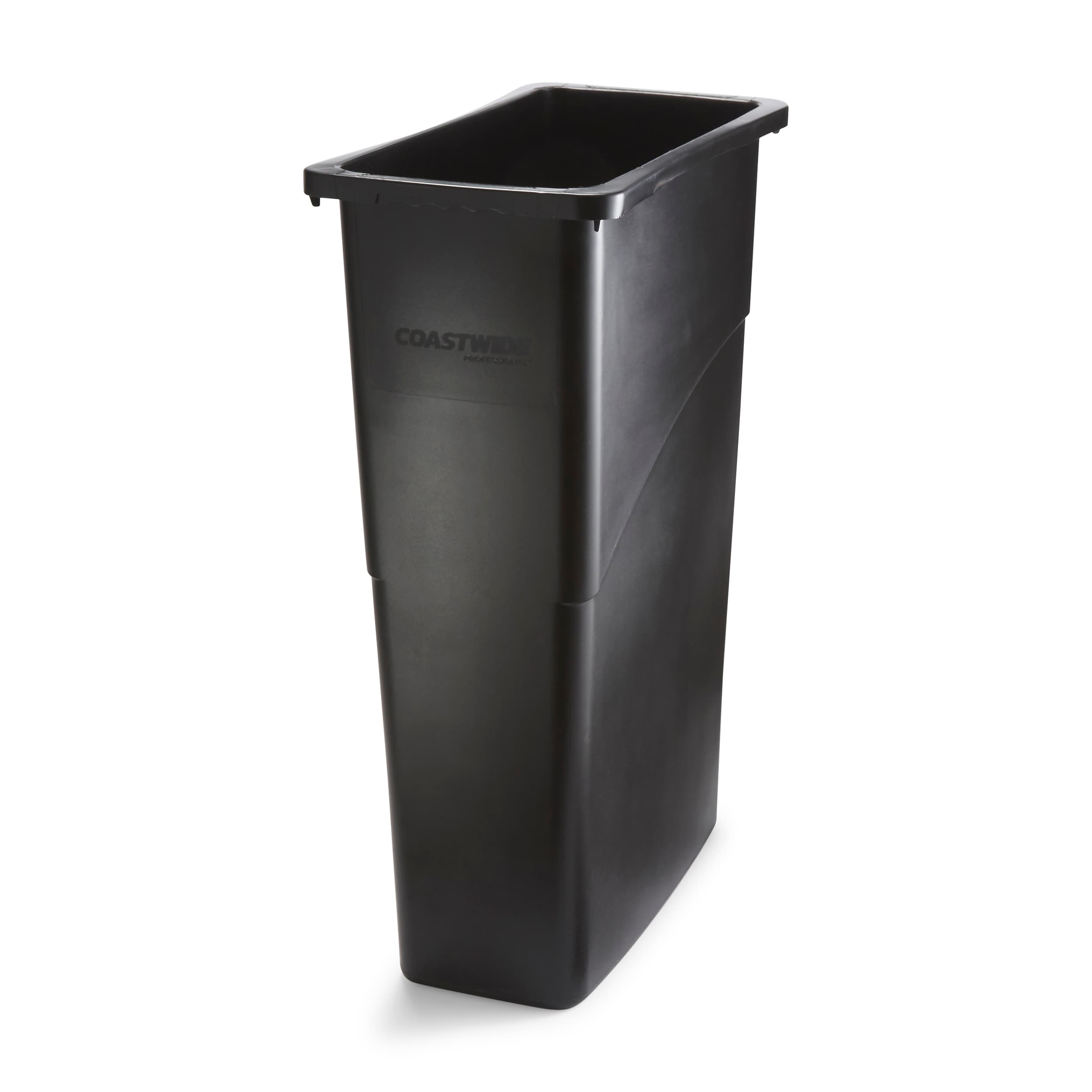 Alt View 6. Coastwide Professional - Slim Plastic Trash Can with no Lid, 23 Gal. - Black.