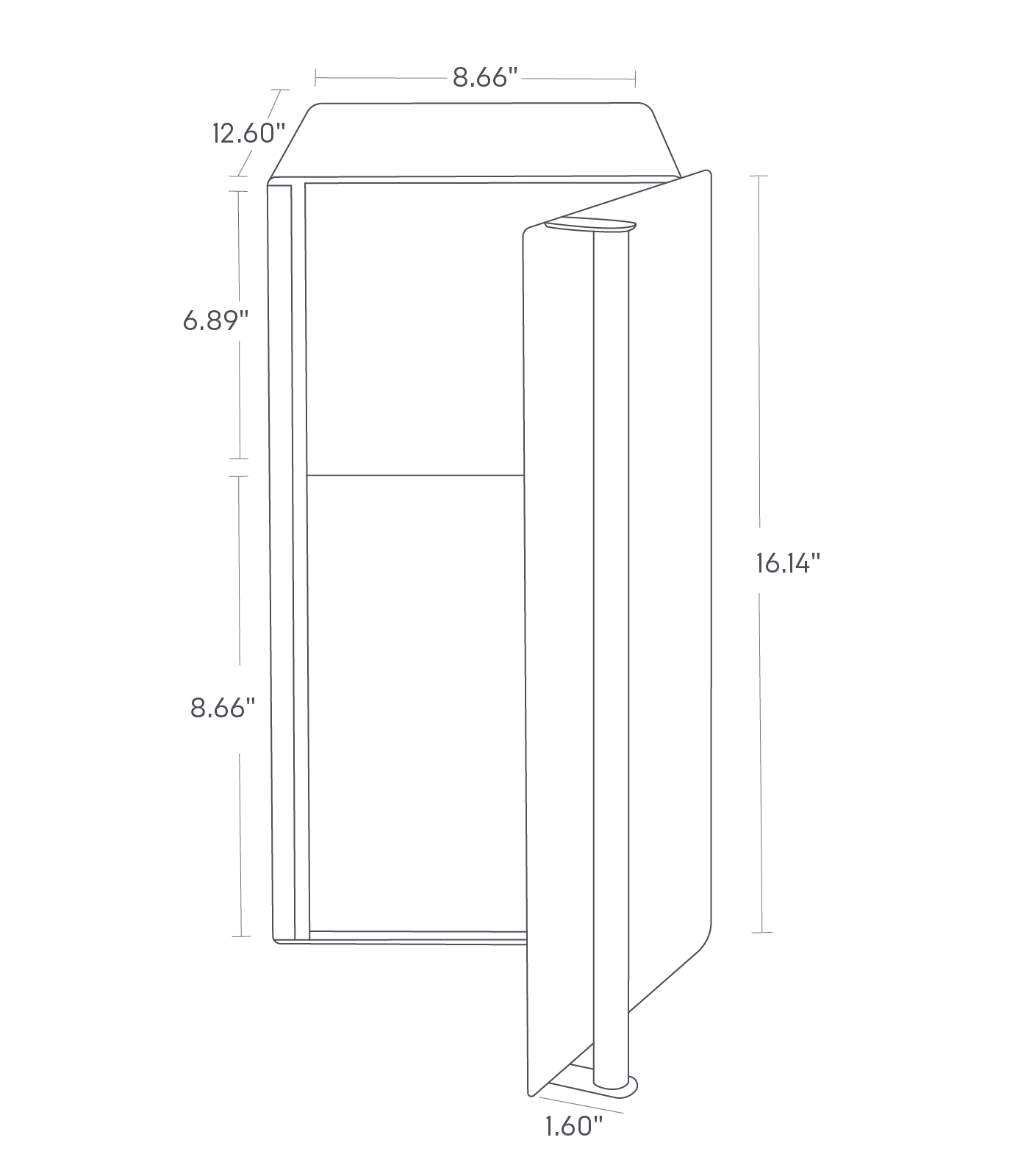 Alt View 4. Yamazaki Home - Bread Box - Vertical - Steel + Wood.