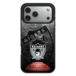 Keyscaper - Gridiron Classic Teams - Oakland Raiders Bump Case with 8.2ft Drop Protection - 14 Pro Max - Multicolor