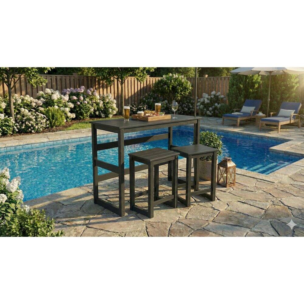 Alt View 2. Northbeam - HDPE Cottage Bar Set 3pc - Black.
