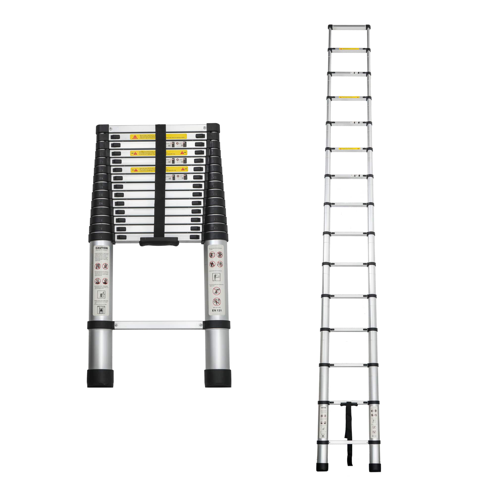 ELEMENT ACE - Professional 14.5FT Telescoping Extension Ladder with Heavy Duty 300 lbs Capacity for Outdoor - Black