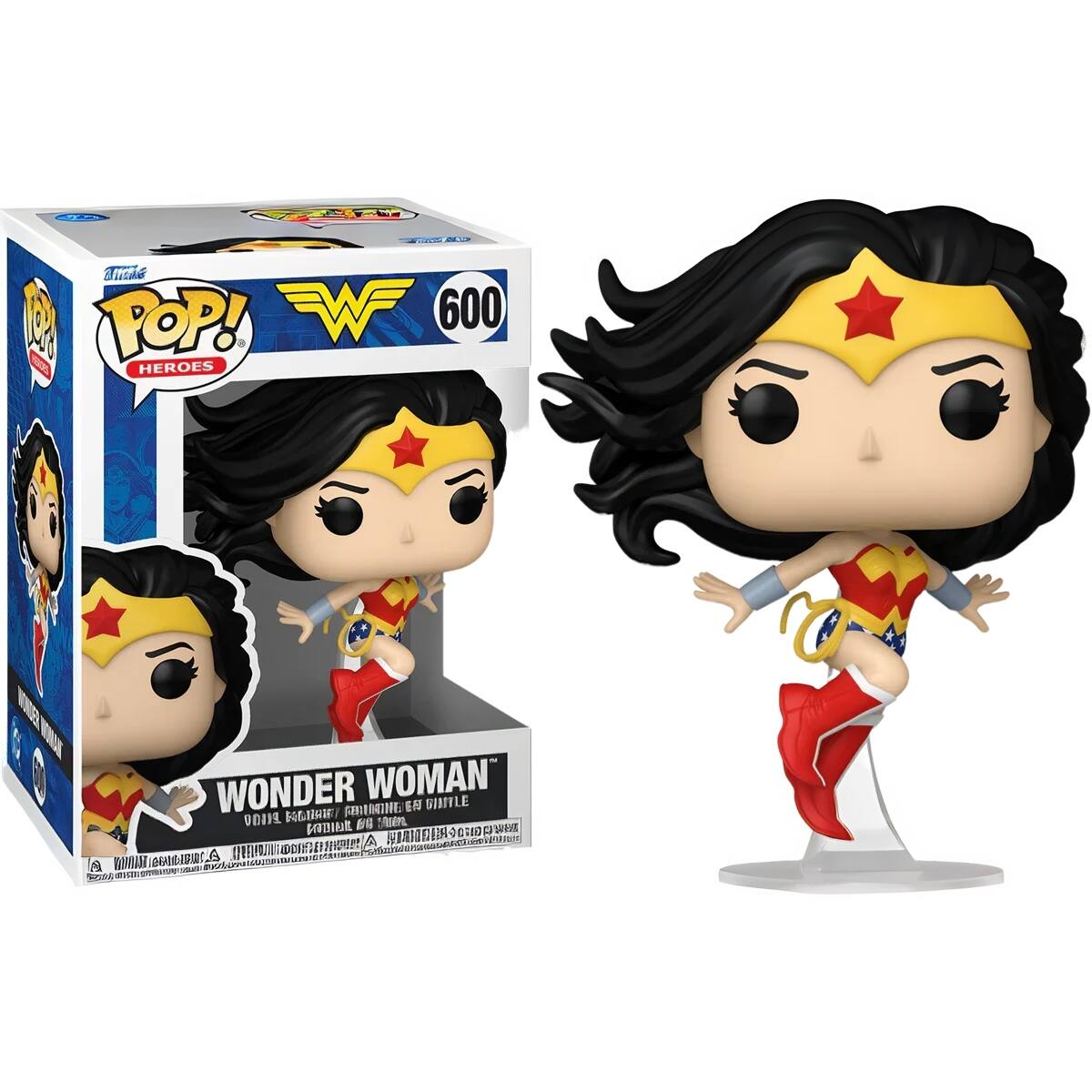 Sure, here is the corrected and grouped text from the image:

---

**Front of the Box:**

- **Top Left Corner:**
  - "Funko"

- **Top Center:**
  - "POP! HEROES"

- **Top Right Corner:**
  - "600"

- **Center:**
  - "WONDER WOMAN"

- **Bottom Center:**
  - "ODDIE POP! COLLECTIBLE / COLLECTIBLE POP! / COLLECTIBLE POP! / COLLECTIBLE POP! / COLLECTIBLE POP!"

- **Bottom Left Corner:**
  - "© DC Comics"

- **Bottom Right Corner:**
  - "© 2020 Funko"

---

**Side of the Box:**

- "POP! HEROES"

---

**Back of the Box:**

- "ODDIE POP! COLLECTIBLE / COLLECTIBLE POP! / COLLECTIBLE POP! / COLLECTIBLE POP! / COLLECTIBLE POP!"

- "© DC Comics"

- "© 2020 Funko"

---

**Additional Text:**

- "WONDER WOMAN"

- "ODDIE POP! COLLECTIBLE / COLLECTIBLE POP! /