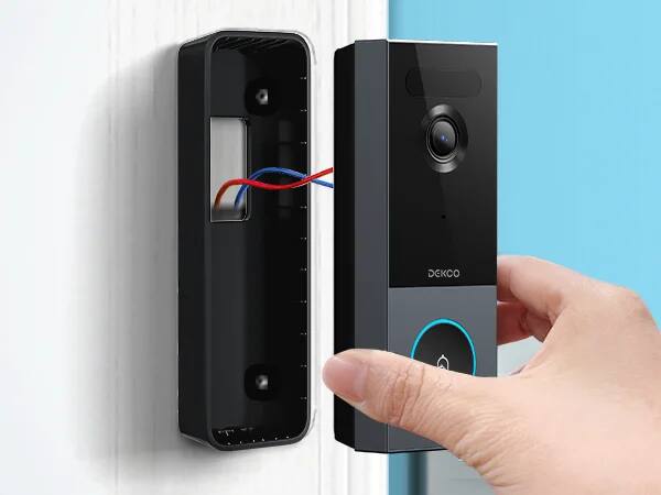 Alt View 9. PRIMEPLUS - 5MP Ultra HD WiFi Video Doorbell Outdoor Camera PIR Motion Detection 2-Way Audio IP66 Wireless Door Bell Support Alex - White Black.