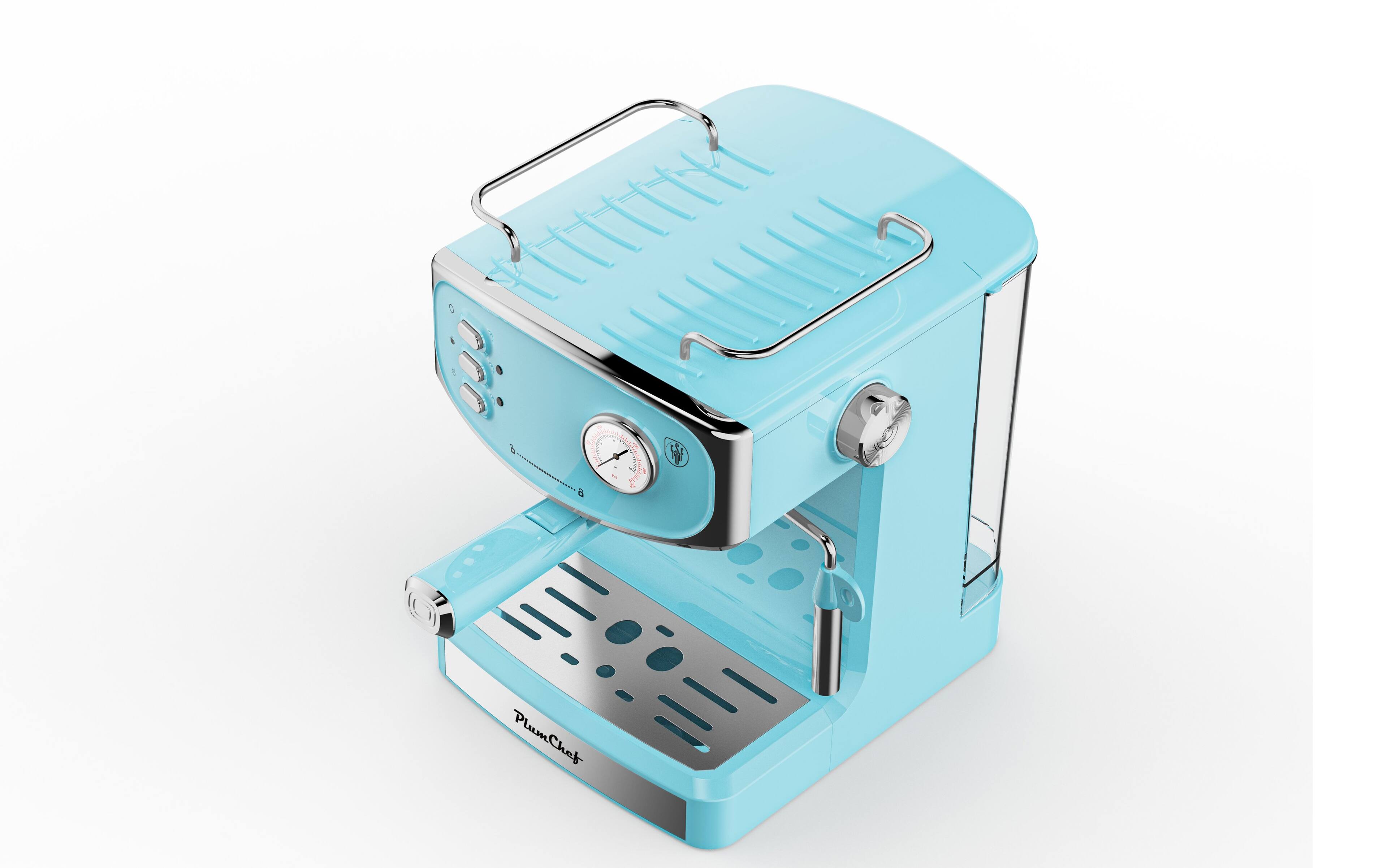 Alt View 8. Forest'nSky - 20 Bar Espresso Machine with Milk Frother, 54oz Tank, Pressure Gauge & Fast Brew, Compact in Blue - Blue.