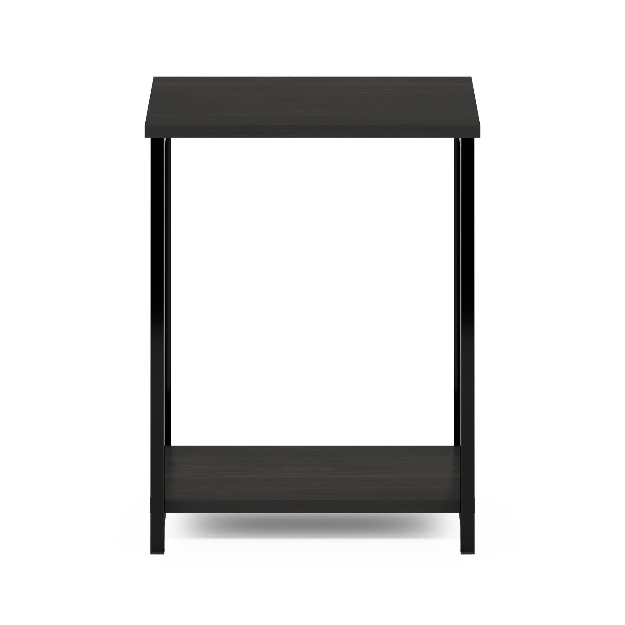 Alt View 5. Furinno - SIMPLISTIC Night Stand, 2-Tier Open Shelf Design Nightstand with Metal Frame, Bedside Table, End Table, Side Table - Espresso.