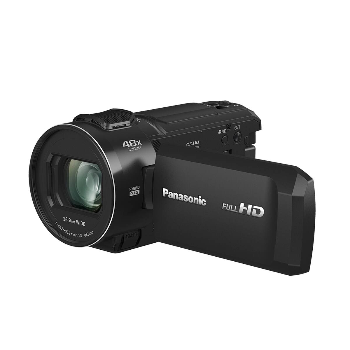 48x i.ZOOM  
AVCHD  
1/8  
6/1  
28.9 mm WIDE f=4.12~98.9 mm 2:18 62mm  
HYBRID O.I.S.  
Panasonic FULL HD REMOTE