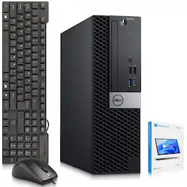 Dell - Refurbished Excellent - OptiPlex 7070 SFF Desktop PC | Intel i5-9th 3.0GHz | 16GB DDR4 RAM | 128GB + 500GB HDD | KB & Mouse | Wi-Fi | Win11 - Black