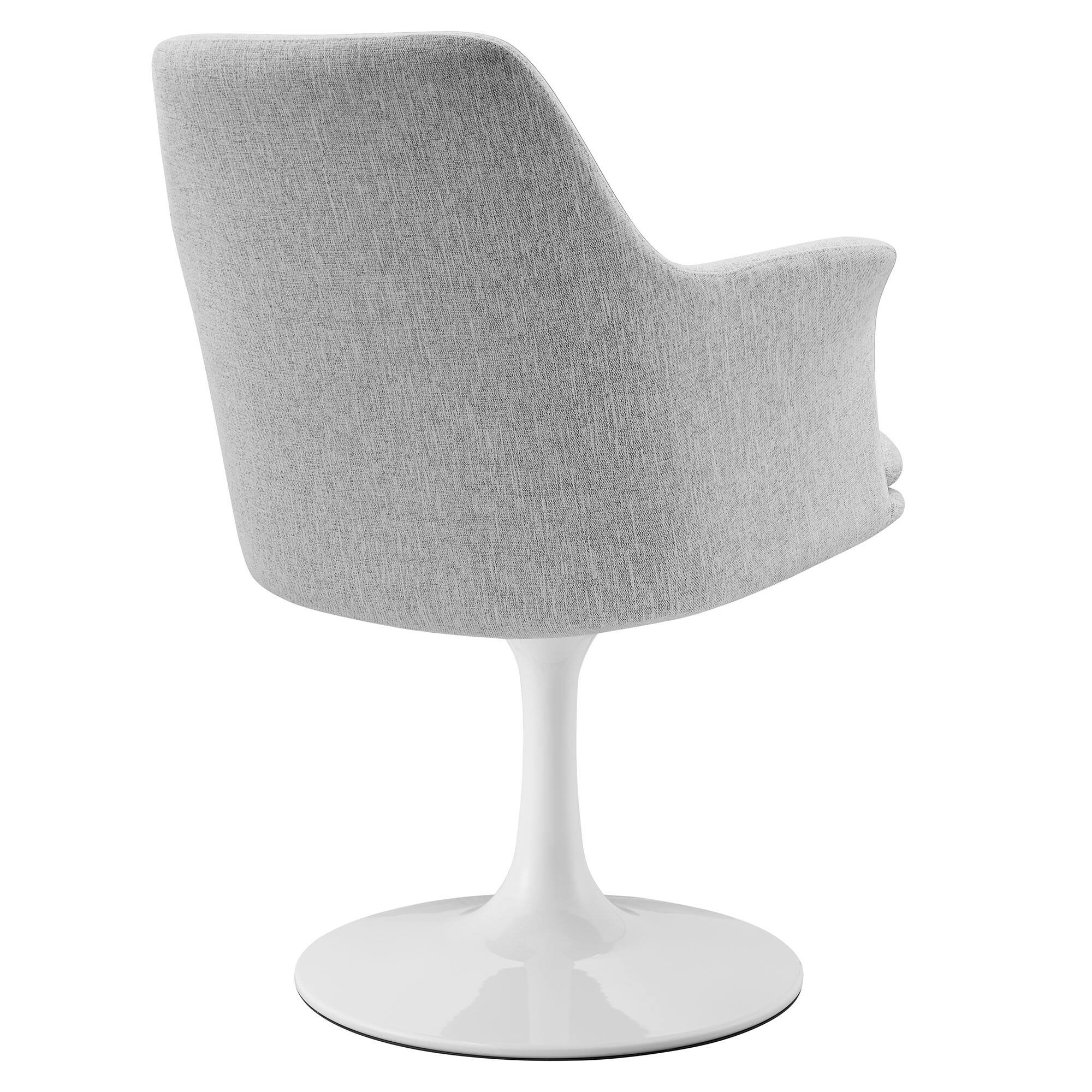 Alt View 4. Modway - Lippa Swivel Dining Armchair - White Light Gray.
