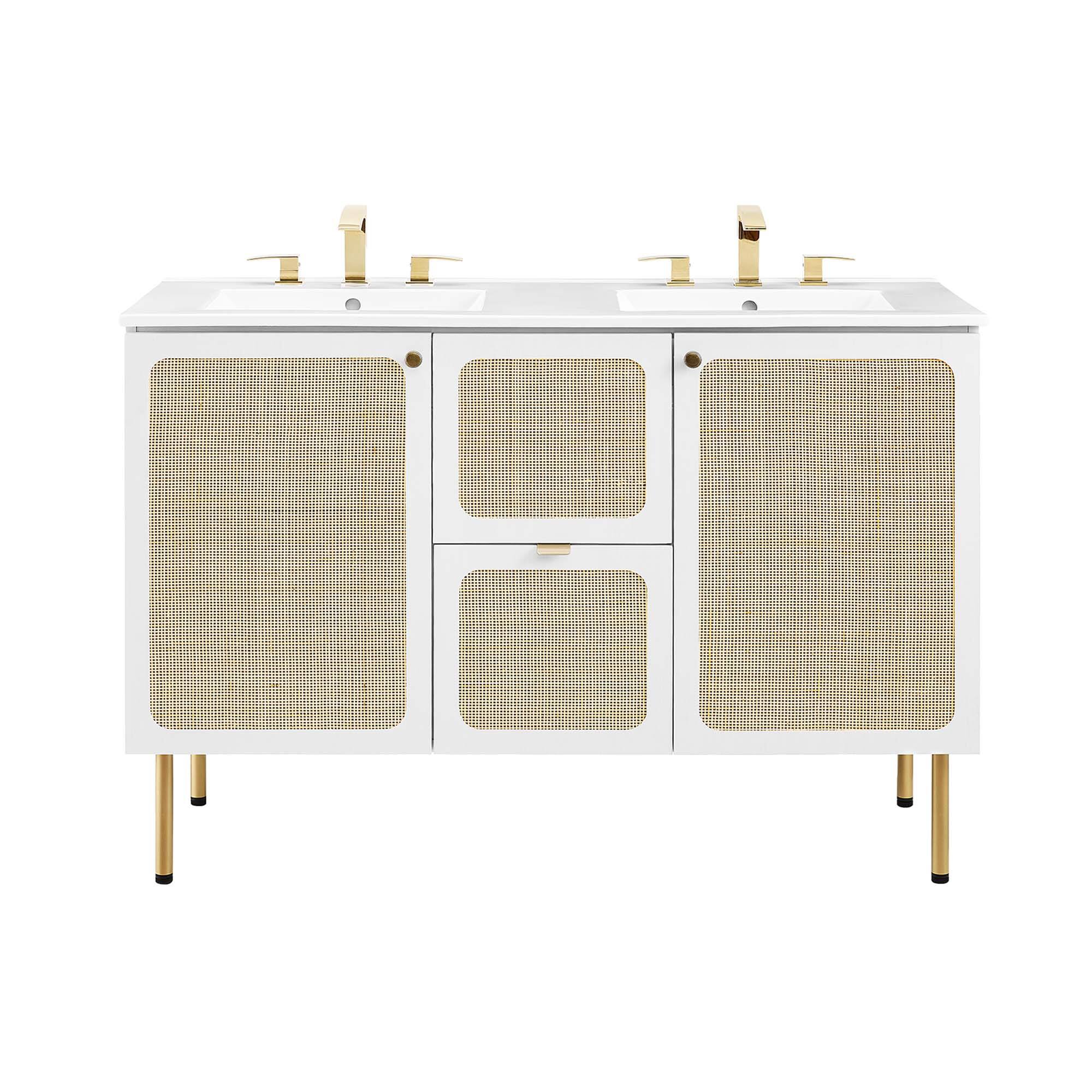 Alt View 8. Modway - Chaucer 48" Bathroom Vanity with White Basin Included by Modway - White White.