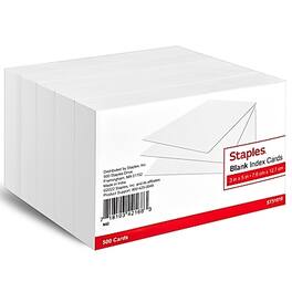 Staples - 3" x 5" Index Cards, Blank, 500/Pack - White