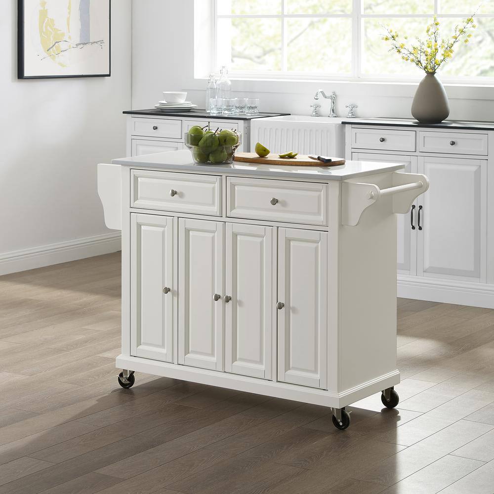 Alt View 8. Crosley Furniture - Full Size Stone Top Kitchen Cart - White.