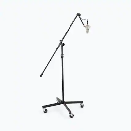 Front. On Stage Stands - On-Stage SB96+ Studio Microphone Boom with 7" Mini Boom Extension and Casters - Black.