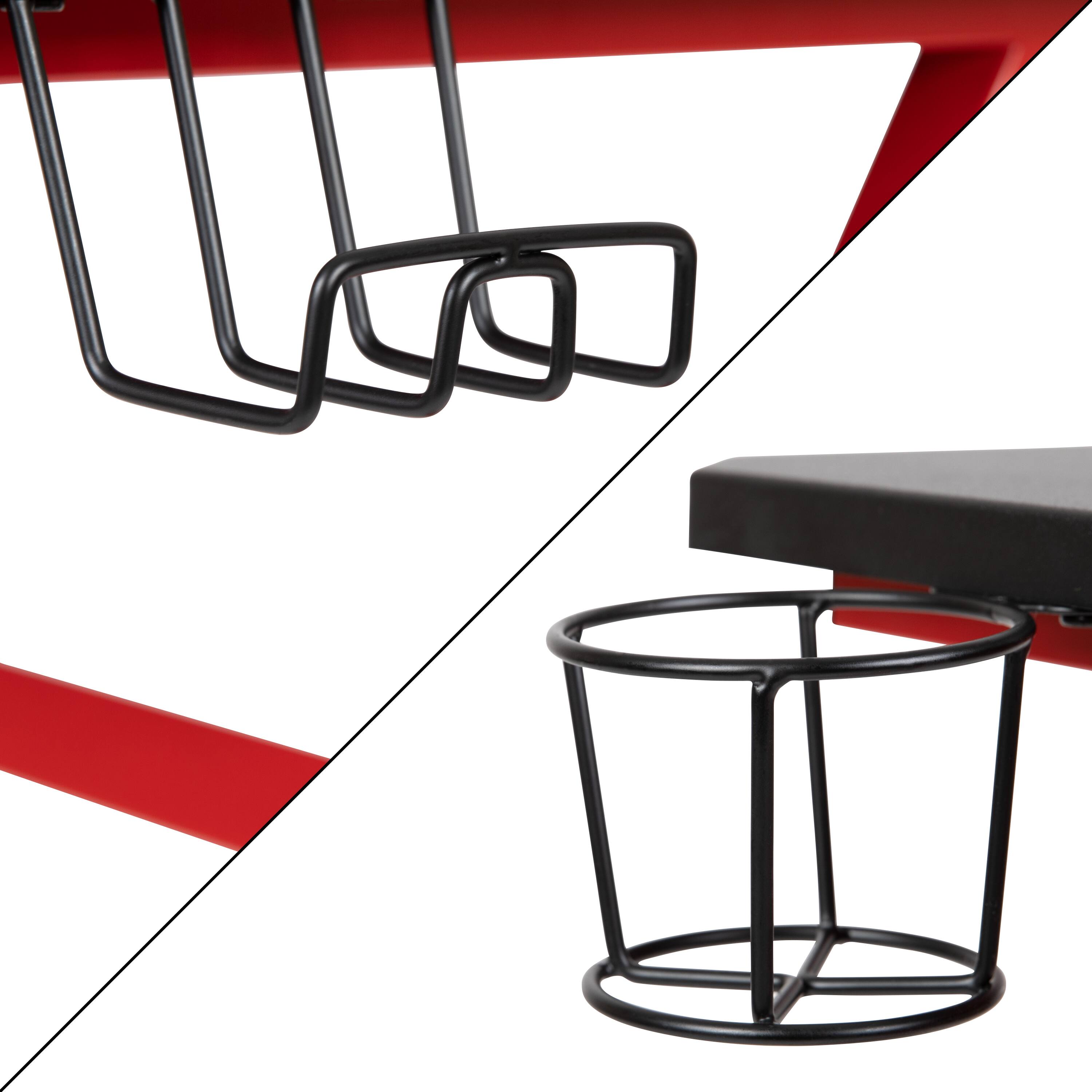 Alt View 8. Emma + Oliver - Gaming Bundle-Cup/Headphone Desk & Reclining Footrest Chair - White.