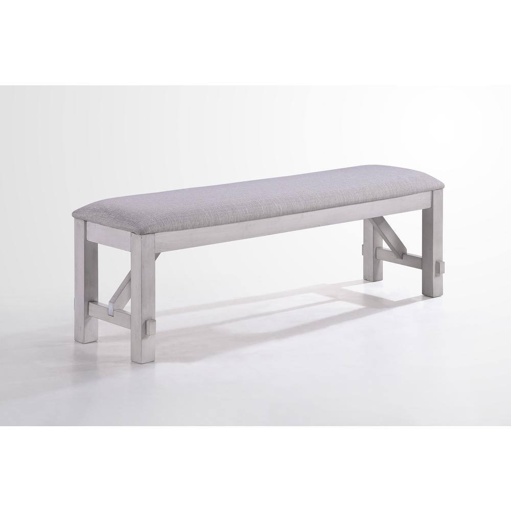 Front. New Classic Furniture - Maisie Bench-White/ Brown - Brown.