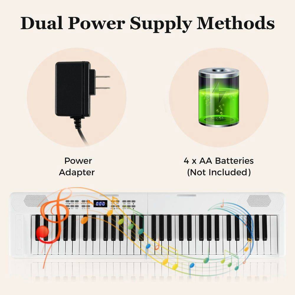 Dual Power Supply Methods  
Power Adapter  
4 x AA Batteries (Not Included)