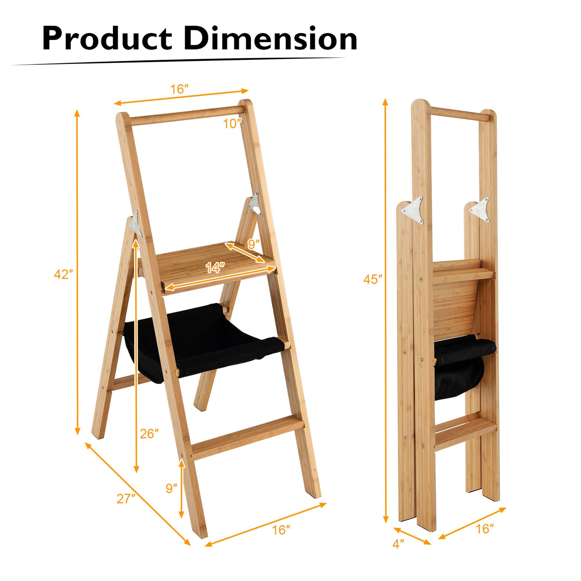 Product Dimension: 16" x 10" x 42" x 14" x 9" x 45" x 26" x 27" x 9" x 16" x 4" x 16"