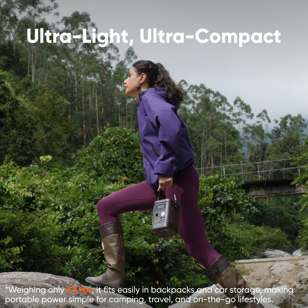Ultra-Light, Ultra-Compact

*Weighing only 5.5 lbs, it fits easily in backpacks and car storage, making portable power simple for camping, travel, and on-the-go lifestyles.