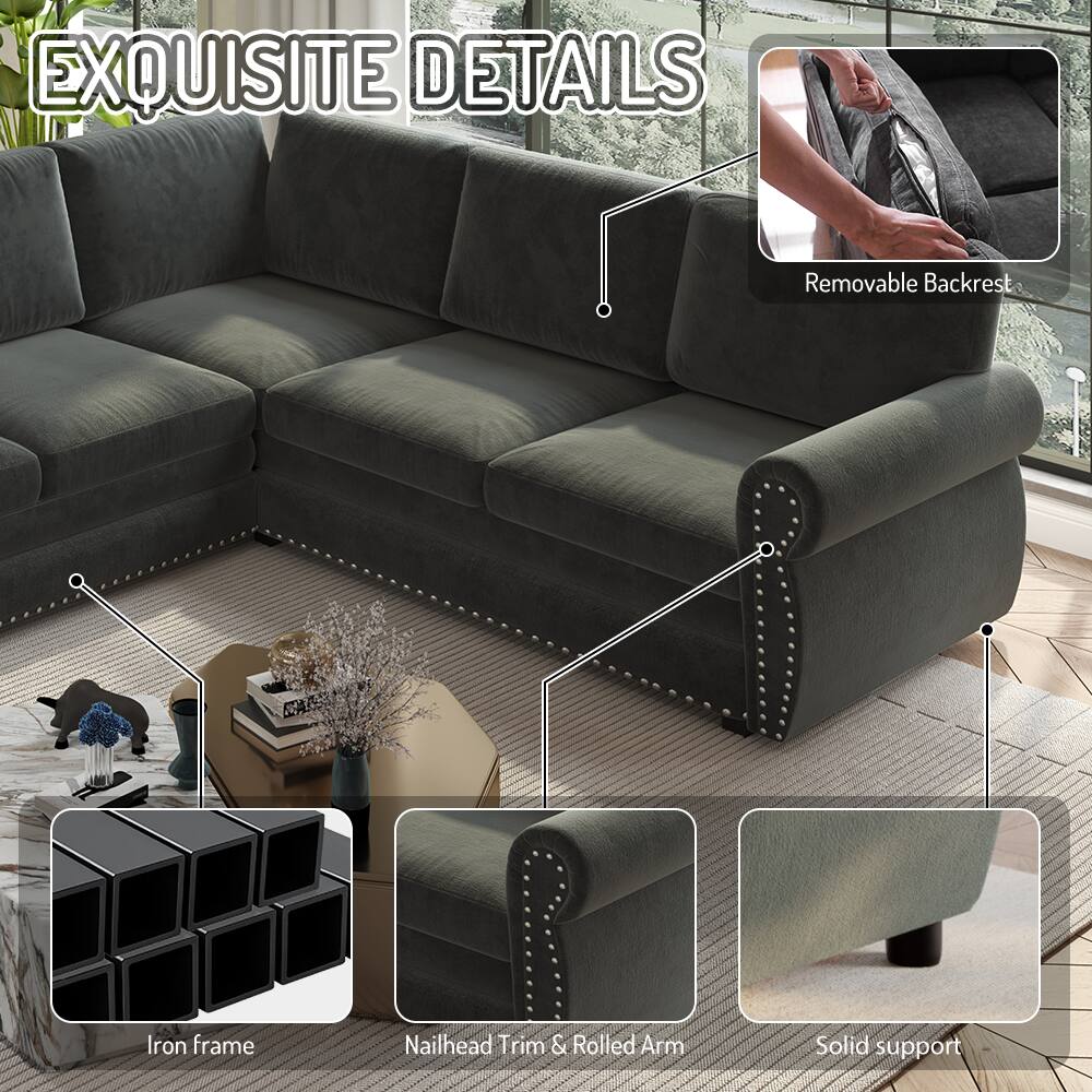 EXQUISITE DETAILS
- Removable Backrest
- Iron frame
- Nailhead Trim & Rolled Arm
- Solid support