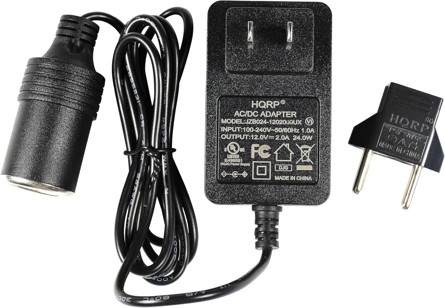 1295231 CA ESWS 2464 MWA HQRP AC/DC ADAPTER MODEL: JZB024-1202000UX V INPUT: 100-240V~50/60Hz INPUT: 1.0A OUTPUT: 12.0V=2.0A 24.0W C UL BS FC LISTED E499581 CaJO Pr Supply DJG MADE IN CHINA HQRP R 1S25ME 15V MADE IN CHINA 00 N/8 300 DAO8