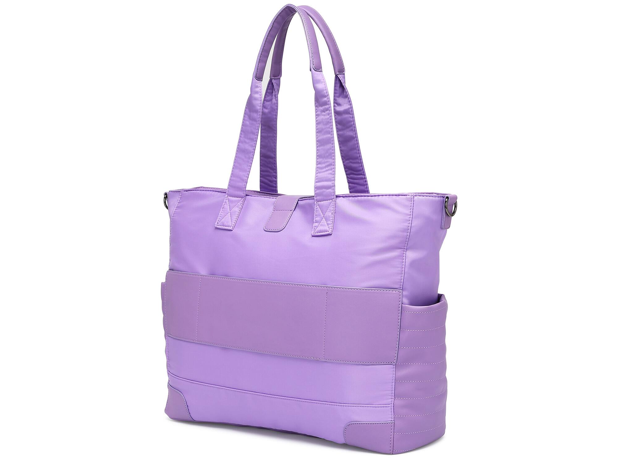Alt View 4. Elle - ELLE Voyage 25L Twill and Vegan Leather Weekender Duffel Bag | Lavender - Lavender.